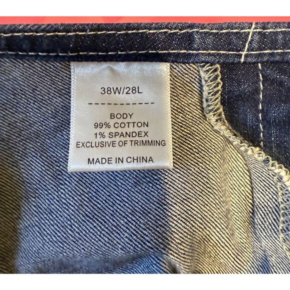 HISEA Men Heavy Duty Denim Bib Overall Relaxed Fit Workwear Dungarees - Picture 2 of 4